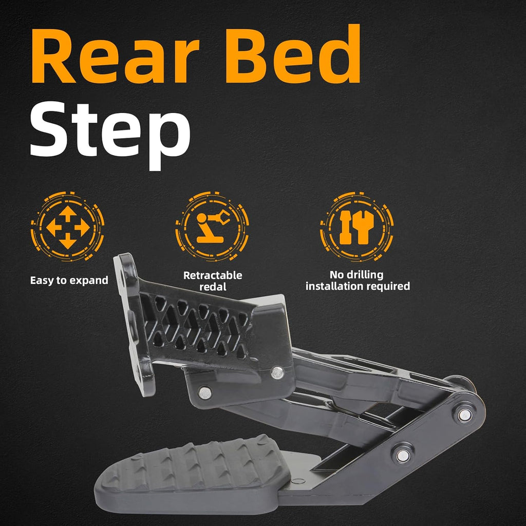 MITZONE Rear Bed Step Truck Retractable Tailgate Bumper Step Compatible with Dodge Ram 2500 3500 2019 2020 2021 2022 2023 2024 Replaces 82215842AE 82215842AG 82215842AH 82215842AD