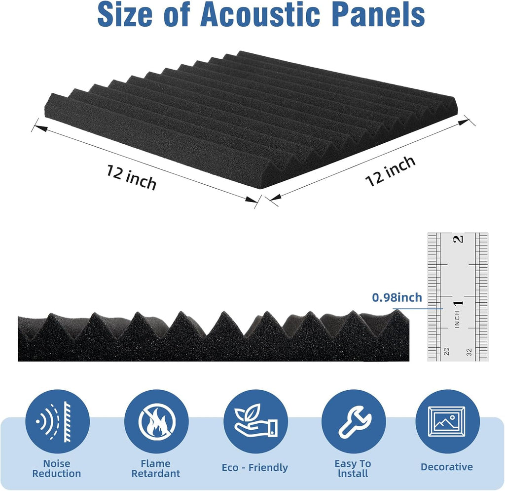 sound proof foam panels,12"×12"×1" acoustic foam panels, high shown in use