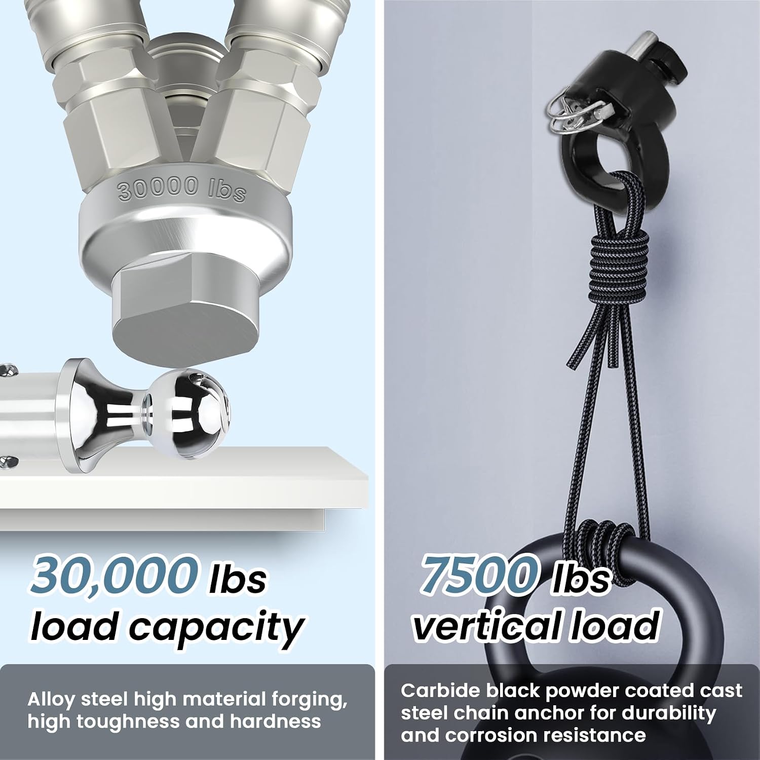 60618 Puck System Gooseneck Hitch Ball Kit, for 2013-2023 Dodge RAM 2500 3500, 2-5/16 Inch Gooseneck Ball for Truck Bed with 2 Gooseneck Safety Chain Anchors(30000 lbs GTW/ 7500 lbs VTW)Carrying Case