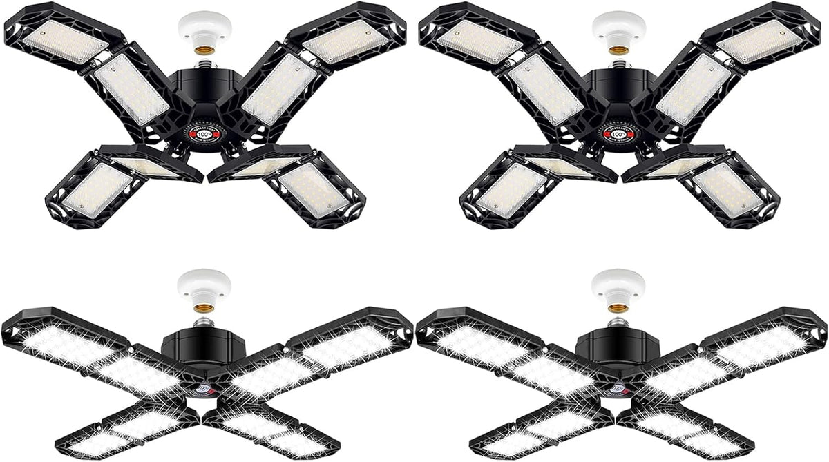 4 Pack LED Garage Light, Super Bright Screw in E26/E27 Ceiling Shop Work Lamp