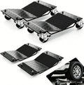 Heavy Duty Car Wheel Dolly Set – 6000 lbs Total, 360° Lockable Casters, Ideal for Moving Cars, Trucks, Trailers, Motorcycles, Boats – 4-Pack Black | 4-piece Pack