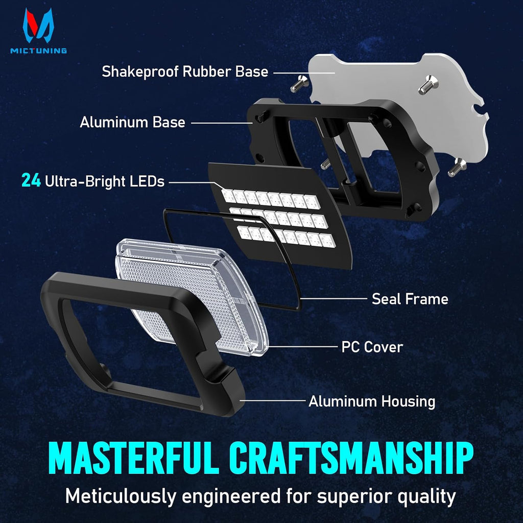 MICTUNING Q1+ MAX 16 Pods Ultra-Bright RGB Rock Lights, Multi-Color Chasing Underglow Lighting, Extensible to 24 Pods, APP Music Sync & DIY Effects, IP68 Waterproof