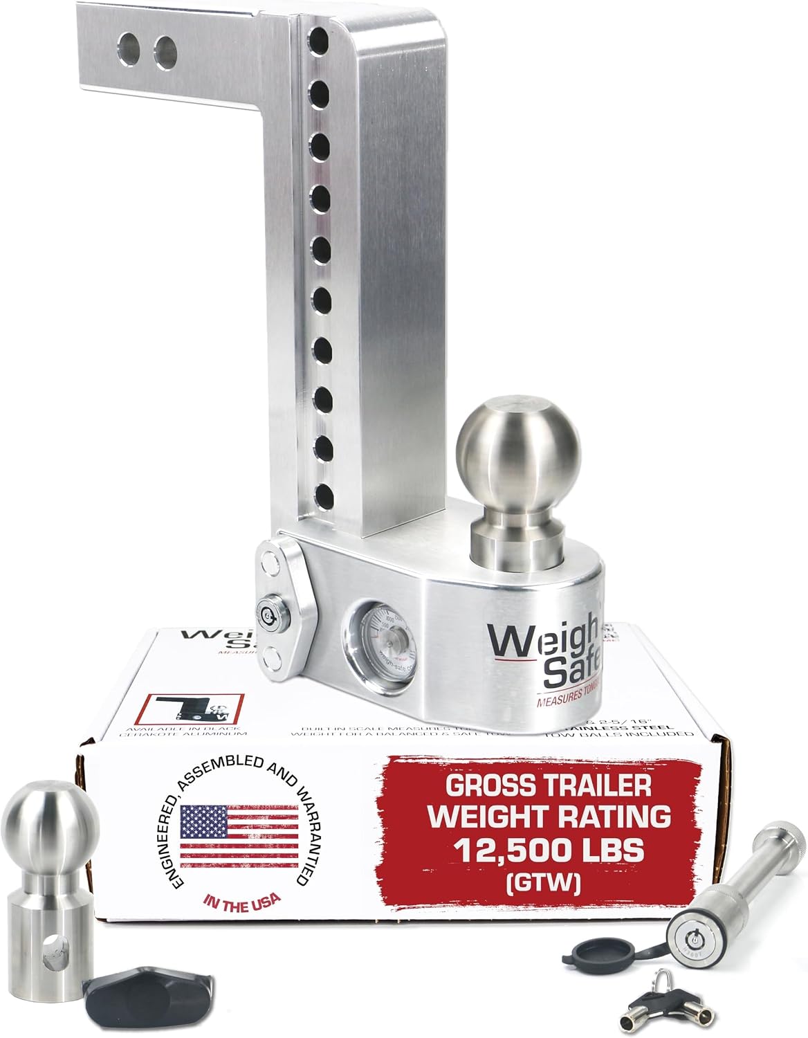 weigh safe aluminum trailer hitch, 2" receiver, 10", main product view