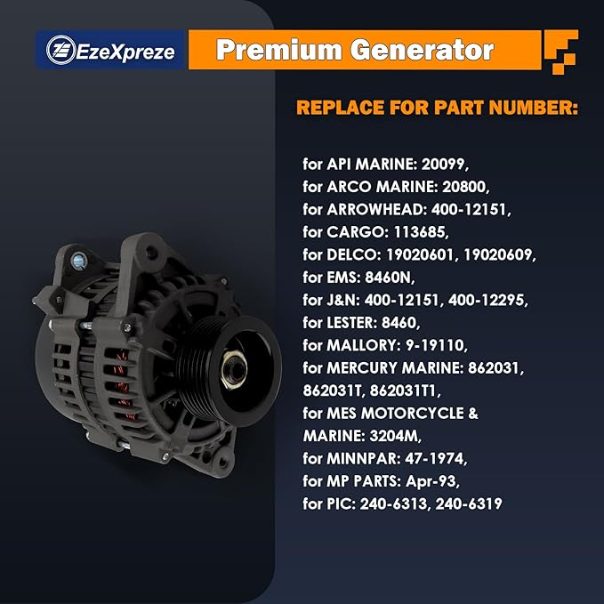 Ezexpreze 8460 New Alternator for Mercruiser Model 350 Mag MPI, 4.3L EFI - Image 2