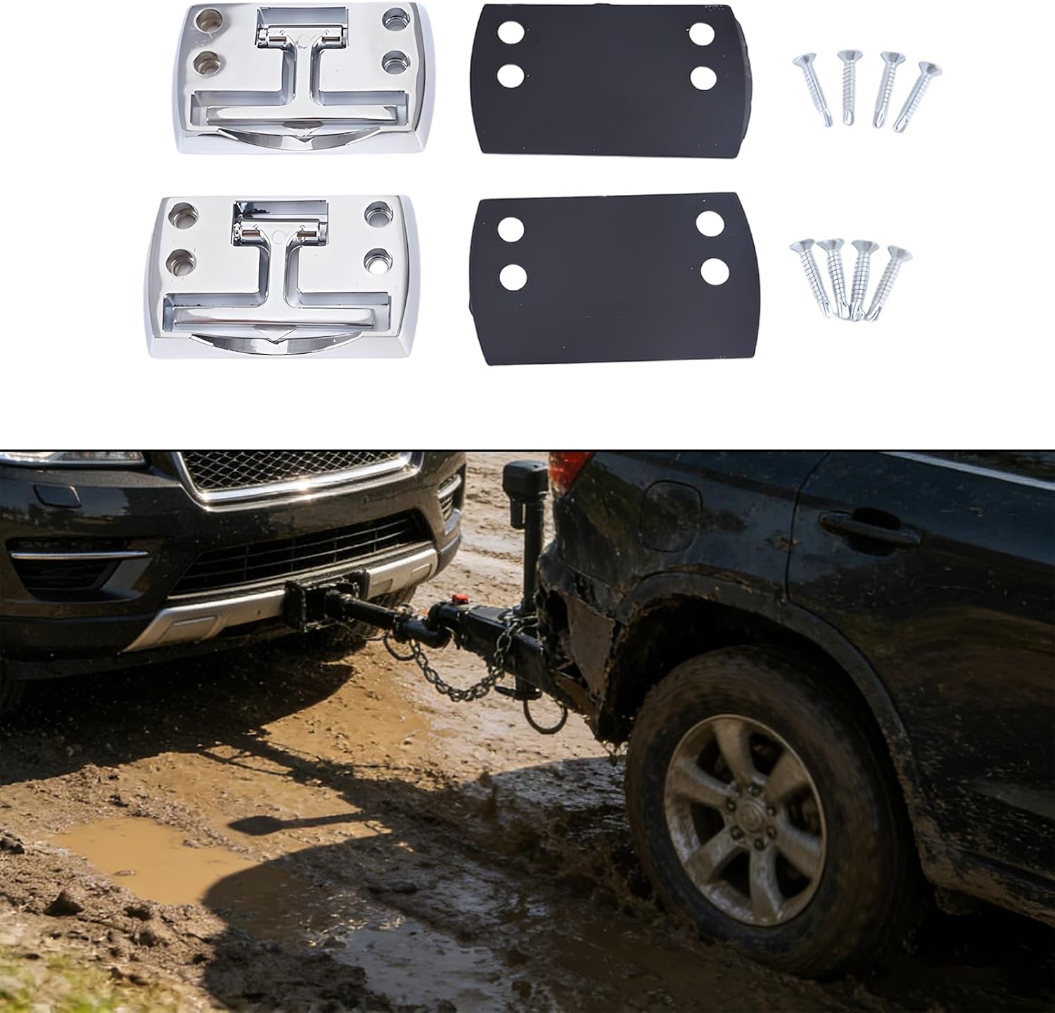 Pack By 2 Heavy Duty Folding Tow Hooks Made By High Strength Alloy for Rust Resistant in Towing Application