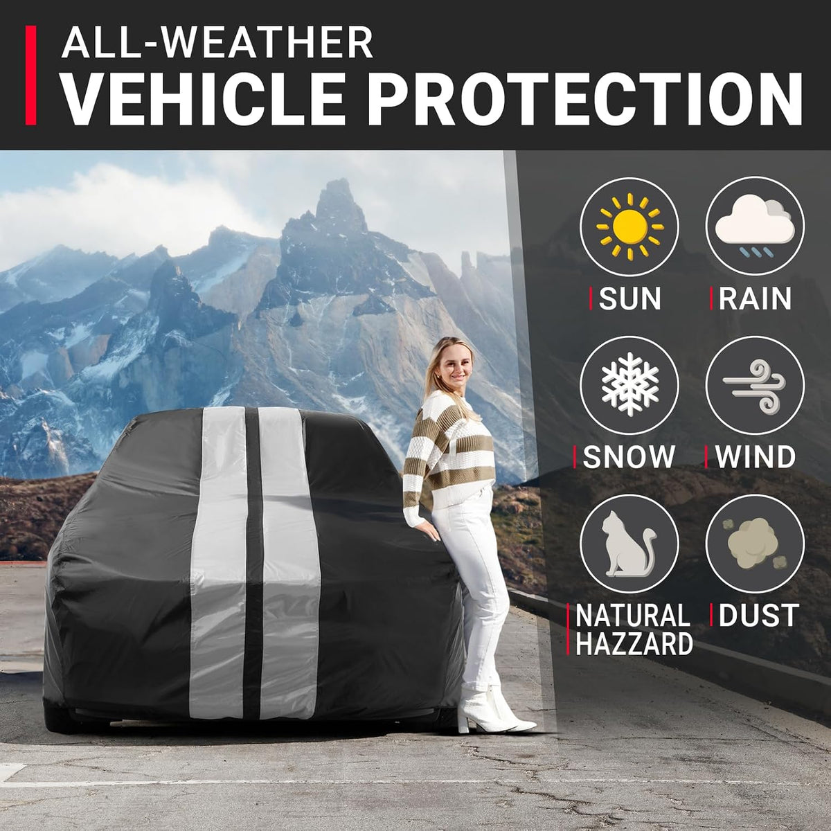 icarcover car cover waterproof all weather for 2004-18 shown in use