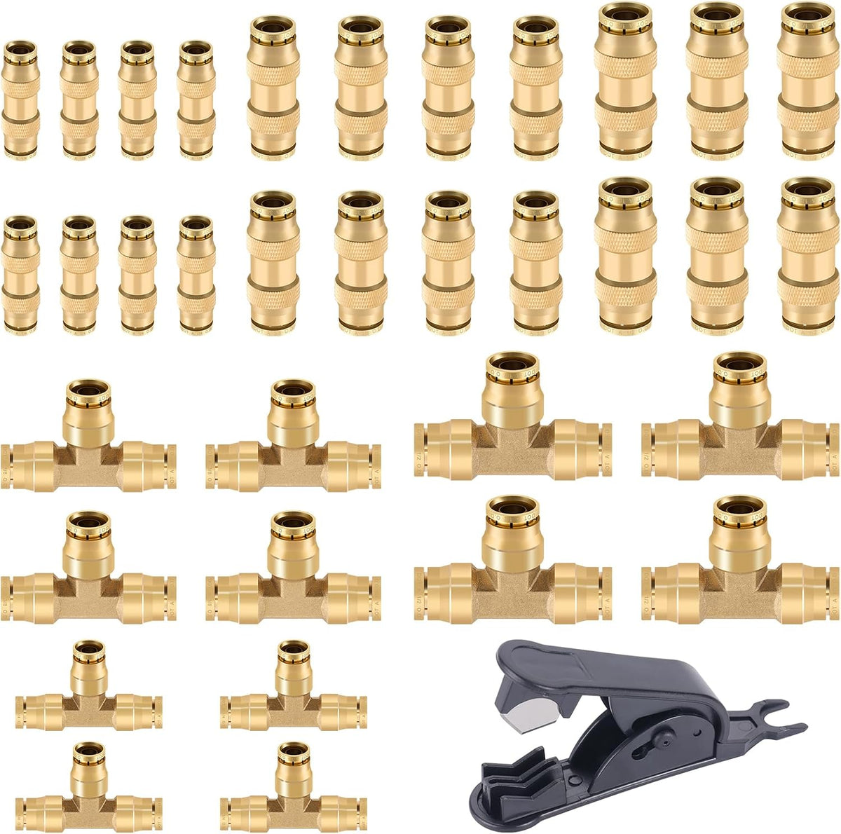 cheemuii 35pcs brass dot air line fittings kit, main product view