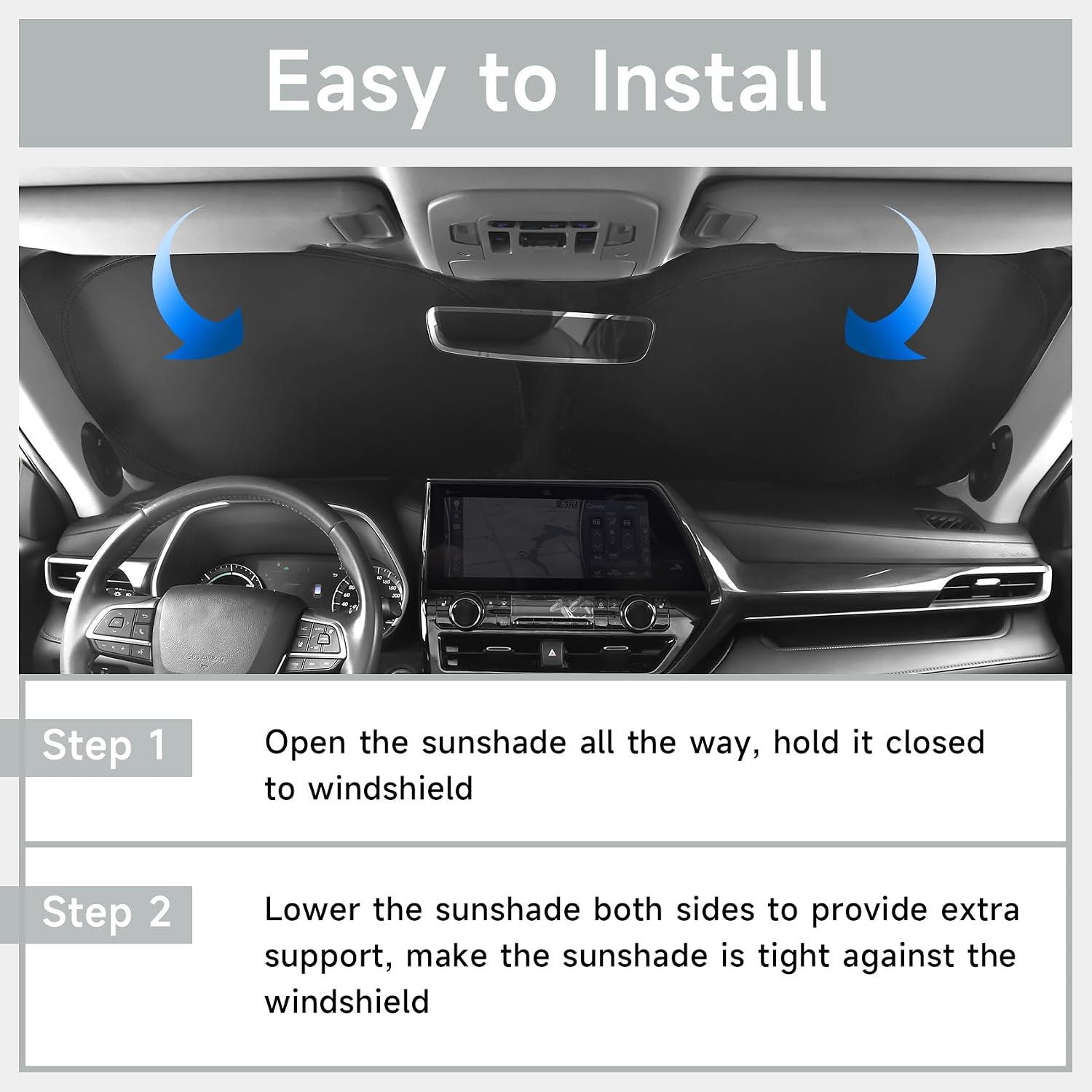 Windshield Sun Shade Compatible for Mazda CX5 CX-5 2017-2023 2024 2025 2026 Accessories Foldable Front Window Sunshade Sun Visor Protector Block UV Rays