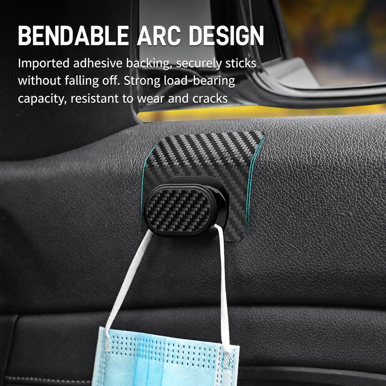 Floor Mat Retainer for Toyota FJ Cruiser 2007-2014 | Drill-Free Adhesive Fasteners Prevent Rubber Carpet Liner Slipping, Carbon Fiber Look Cabin Hanger Clips, 12-Pack