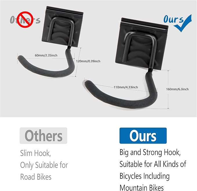 Sinoer Bike Storage Rack, Bike Storage Hanger, 4 Bikes + 3 Helmets Heavy Duty - Image 2