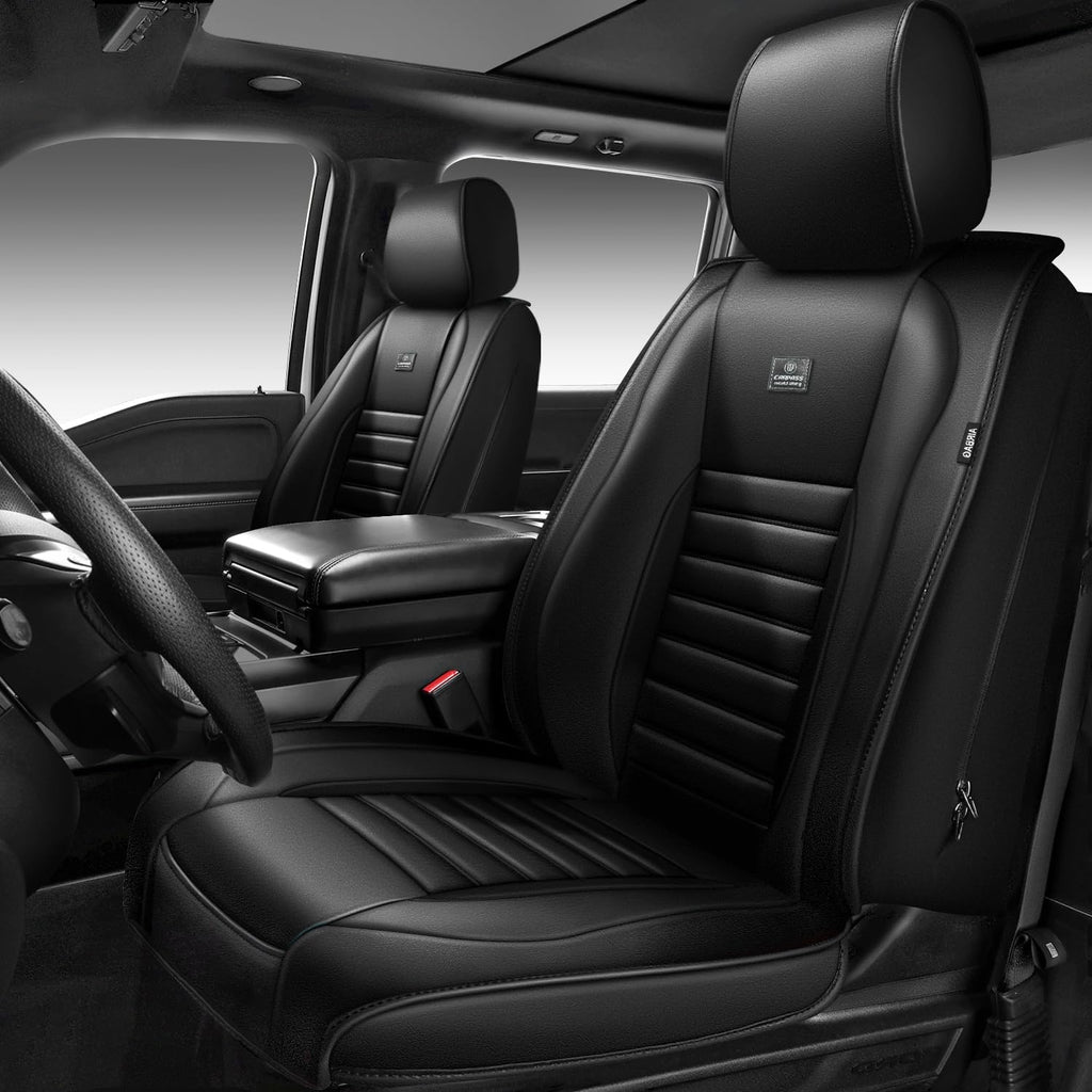CAR PASS Nappa Leather Car Seat Covers Front Seats, Luxury Seat Protector
