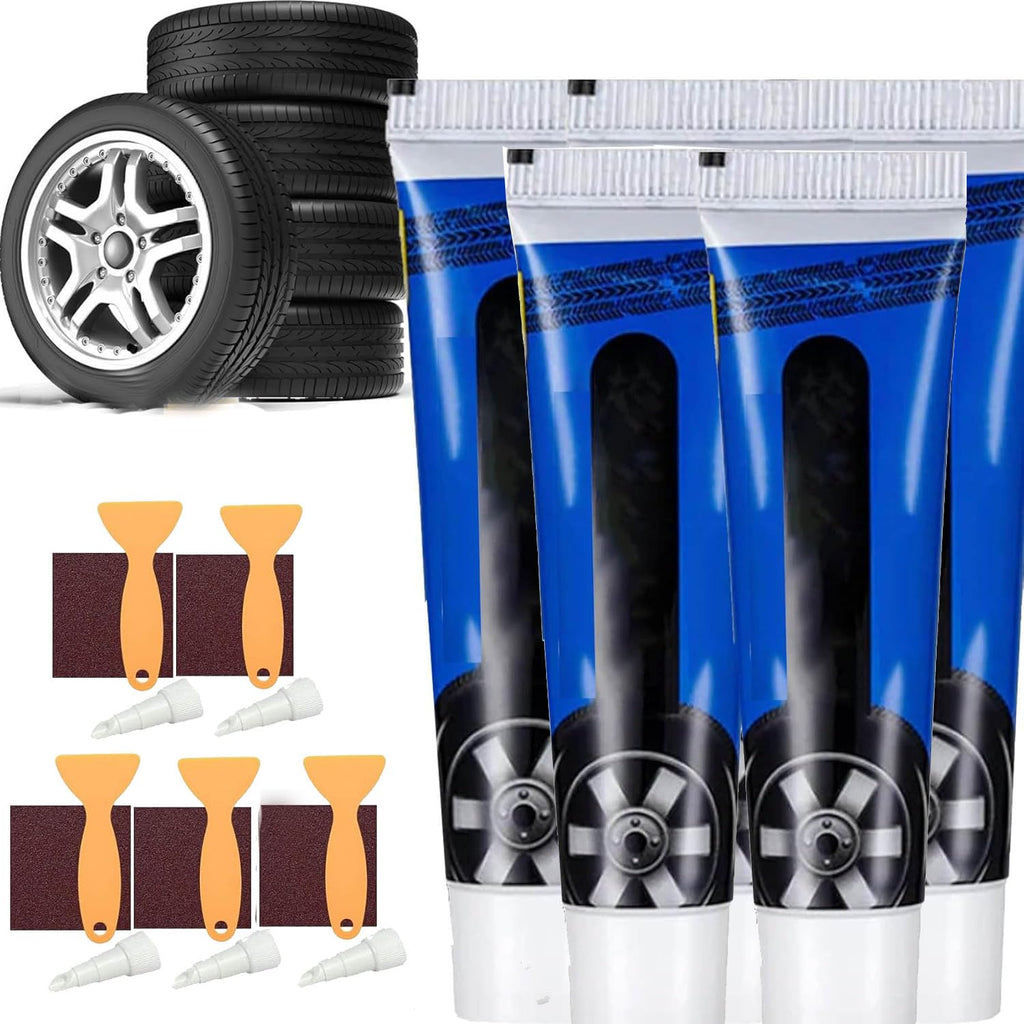 60ml Weather-Resistant Waterproof Flexible Tire Repair Adhesive, Multifunctional Car Tire Repair Glue,Waterproof Strong Tire-Repair Sealant (Black,5PC)