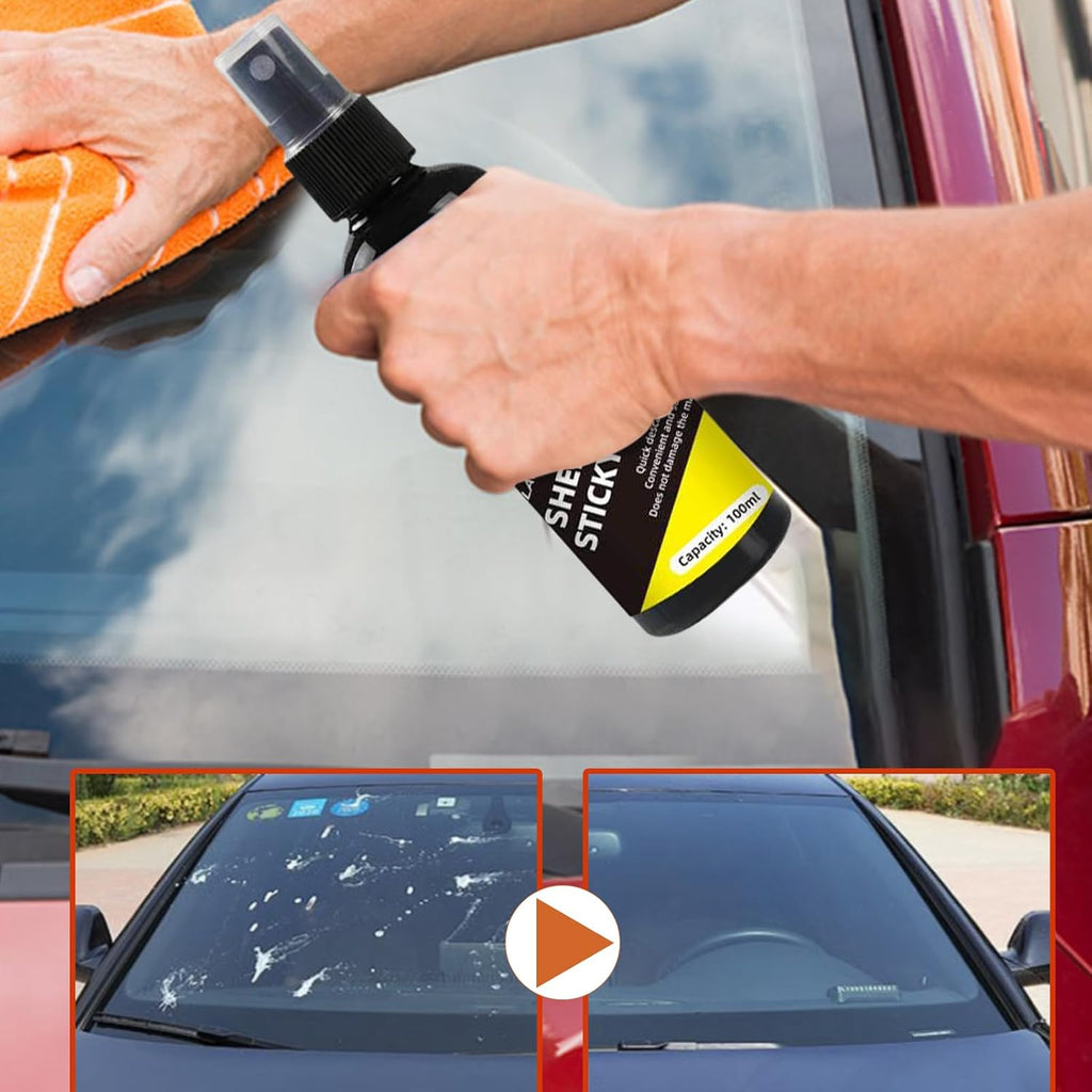 Car Bird Dropping Cleaner - Vehicle Stain Remover for Paint Glass | Gentle Formula with Fast Action, Spray Wipe Application, Compact Bottle for Home, Garage Travel Use 5.75x1.54 in