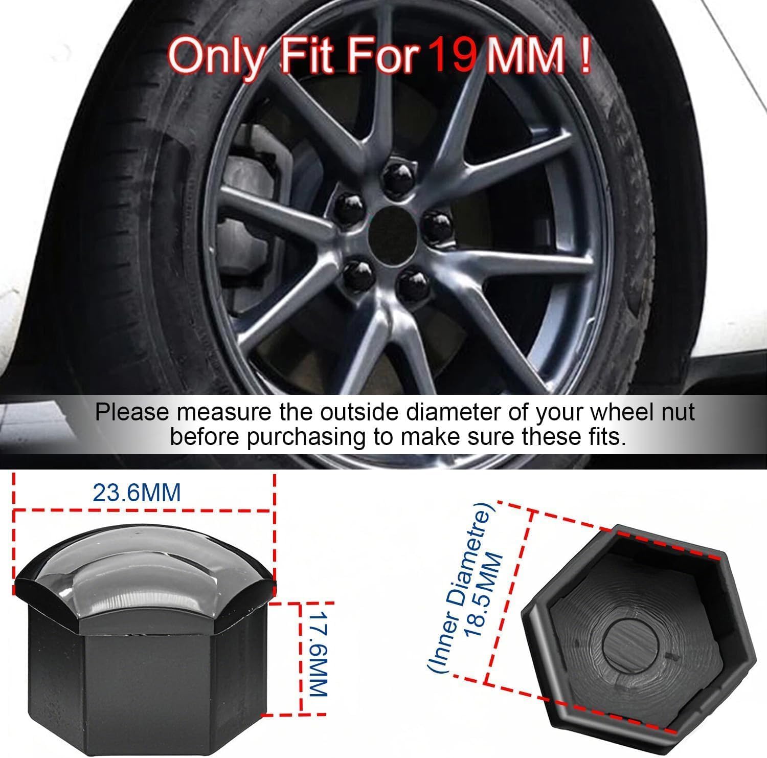 20 Pcs Lug Nut Covers for 2018-2022 2023 2024 Chevy Chevrolet Equinox, Protecting Decorating Wheel Bolts Protective Covers Rust-Resistant Car Accessories,Silver-19mm