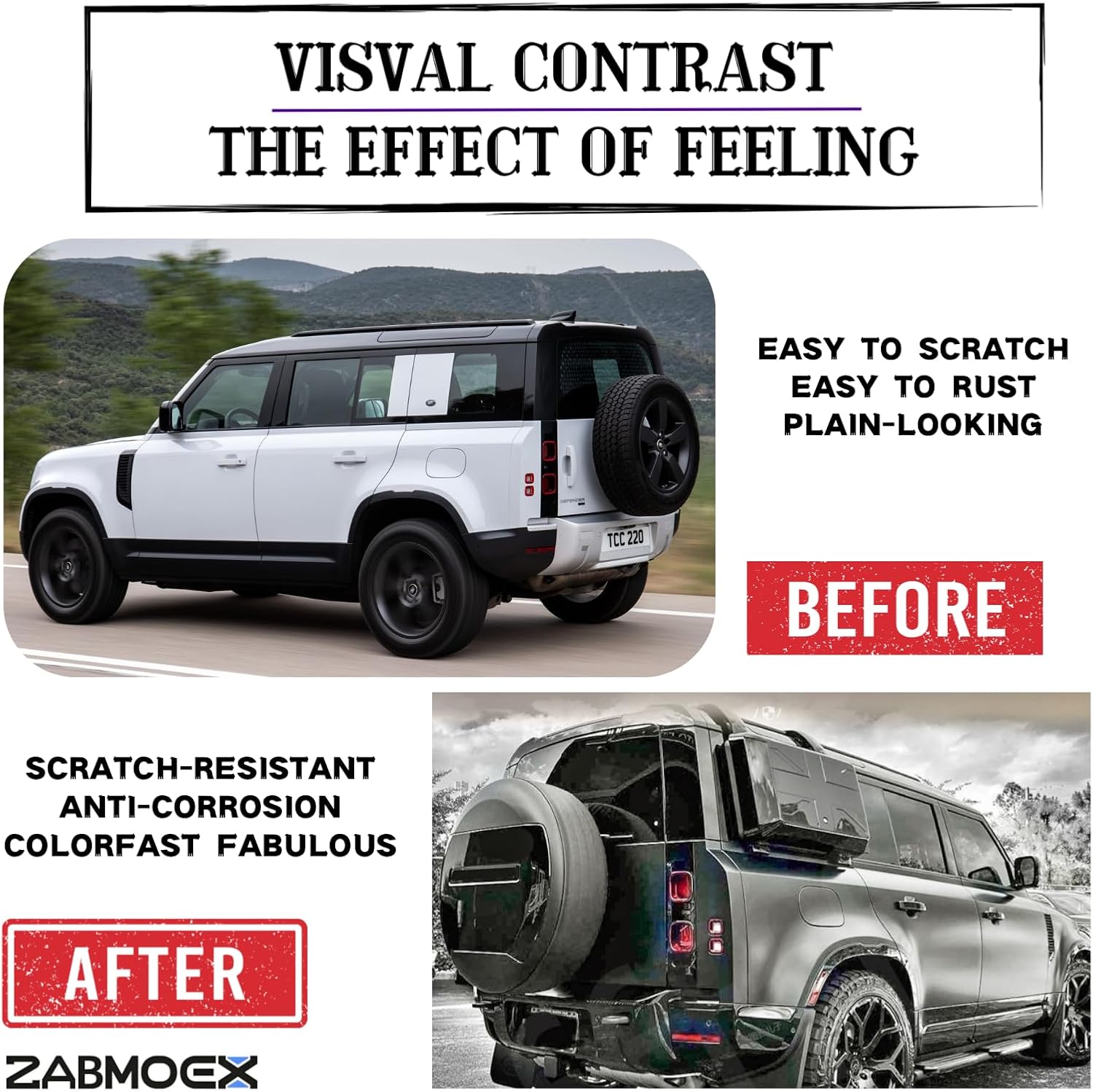Spare Tire Wheel Cover Fit for L R Defender 90 110 130 2020 2021 2022 2023 2024 2025 ABS+PU Black Protective Cover
