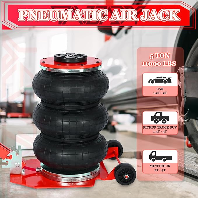 5T Triple Bag Air Jack 11000lbs Pneumatic Jack 3s Fast Lift Up 16in Airbag Jack - Image 2