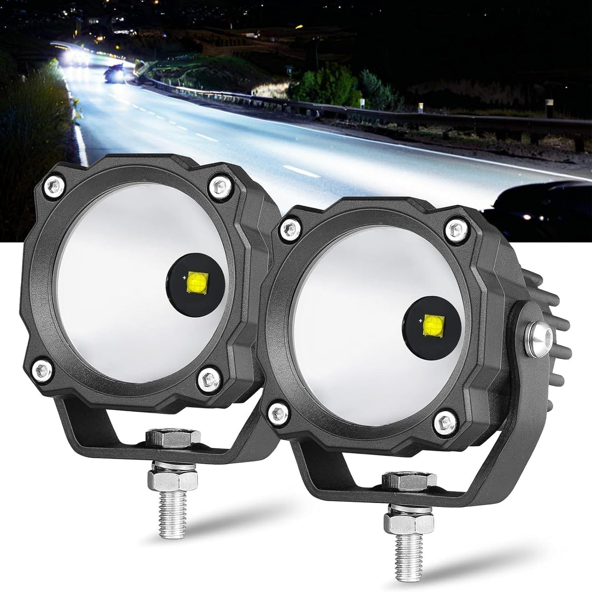 round led fog light pods 50w 2pcs spot, main product view