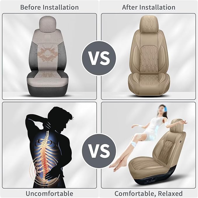 Car Seat Covers Fit for Toyota Camry 2012-2025: Full Set 5 Seats Faux Leather - Image 8