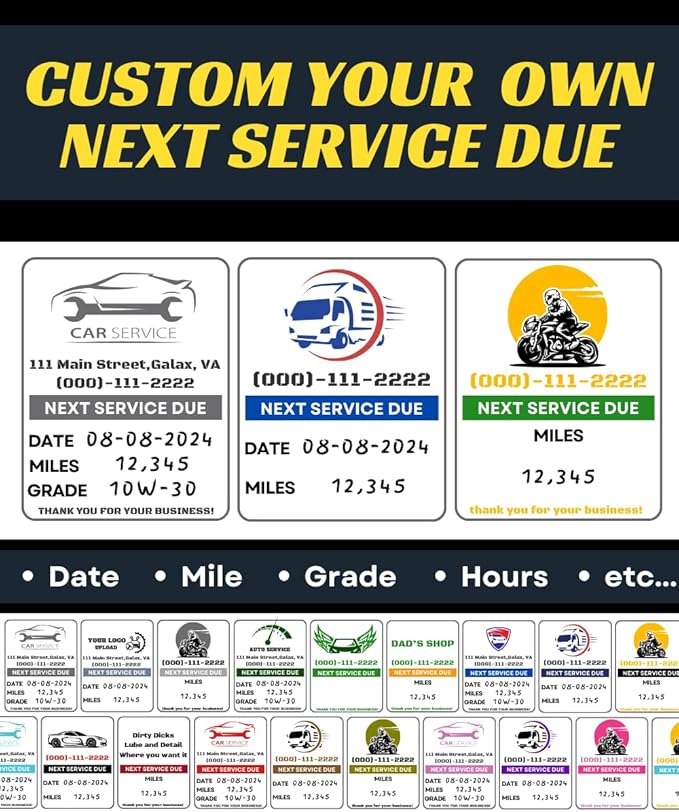 Oil Change Stickers for Windshield Personalized - Image 3