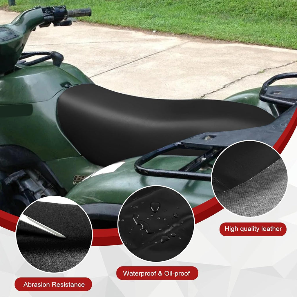 Leather Seat Cover Replacement for Kawasaki Prairie 1997-2003 300 400 650 KVF300 KVF400 2X4 4X4 KFV ATV Seat Accessories Black