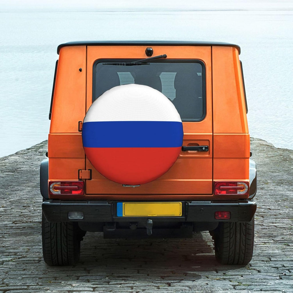 Russian Flag Print Universal Spare Tire Cover for RV, Jeep | Wheel Protector Fits Rv, Trailer, Jeep, Shield Tires From Sun, Dirt And Rain For Outdoor Storage
