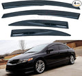 Set of 4 JDM 3D Wavy MU Style Front+Rear Smoke Sun/Rain Guard Outside Mount by LQQDP