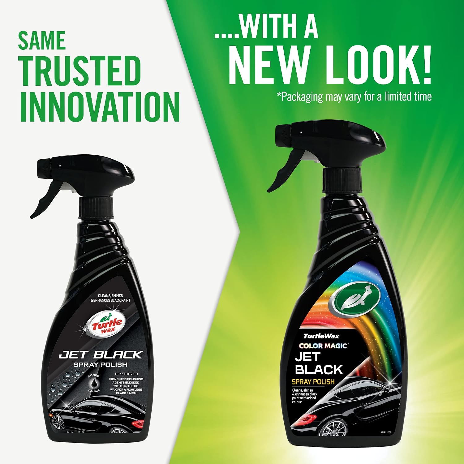 Turtle Wax 53140 Jet Black Car Spray Polish Paintwork Protect & Restore 500ml