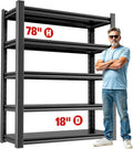 5-Tier Heavy Duty Steel Garage Shelving Unit, Adjustable Metal Utility Shelves by OLLRRACT