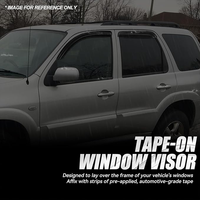 Auto Dynasty Set of 4 Carbon Fiber Pattern Window Visors Compatible - Image 3