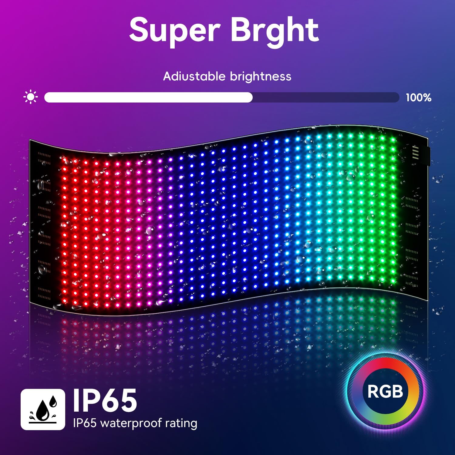 Front Windshield Light Signs for Car | Programmable LED Car Sign | Taxi Flexible LED Advertising Sign | Bluetooth APP | Custom Editor Animations/Text