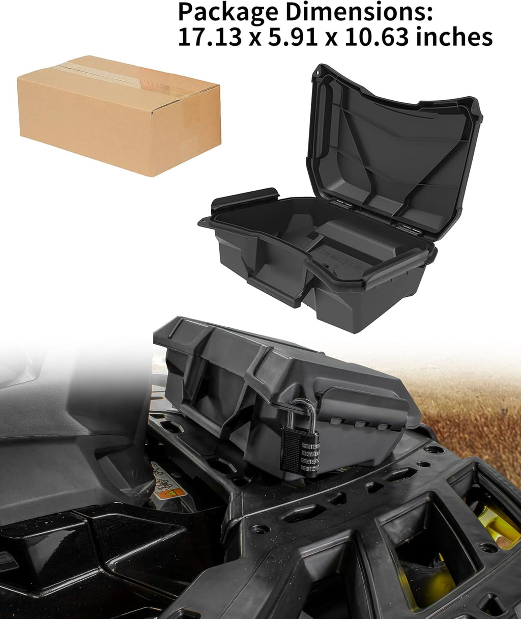 Storage Cargo Box for Can-Am Outlander L MAX 6X6 Accessories, 2 GAL (7.5L) Front Rear Bin Back Seat Rack Box Waterproof Tool Box, Replace# 708200408