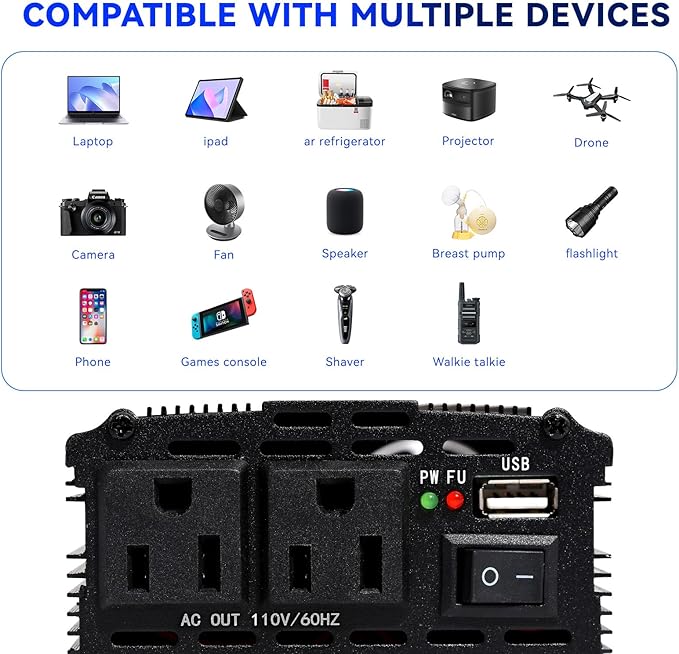 Power Inverter 500W Car Power Inverters, 12 Volt Inverter Car Cigarette Inverter - Image 4