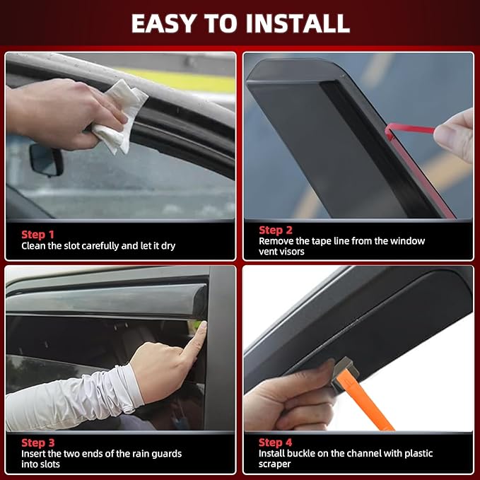 in-Channel Rain Guards Fit for Hyundai Palisade 2021 2022 2023 2024, Durable - Image 8