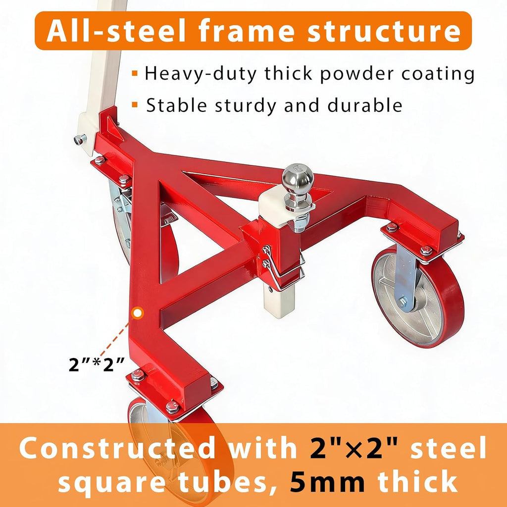Yunphia Trailer Dolly, 3500 lbs Tongue Weight Heavy Duty Trailer Mover, Adjustable Height with 2’’ & 2-5/16’’ Ball, Manual Trailer Tug for RV Boat Camper Jet Ski.