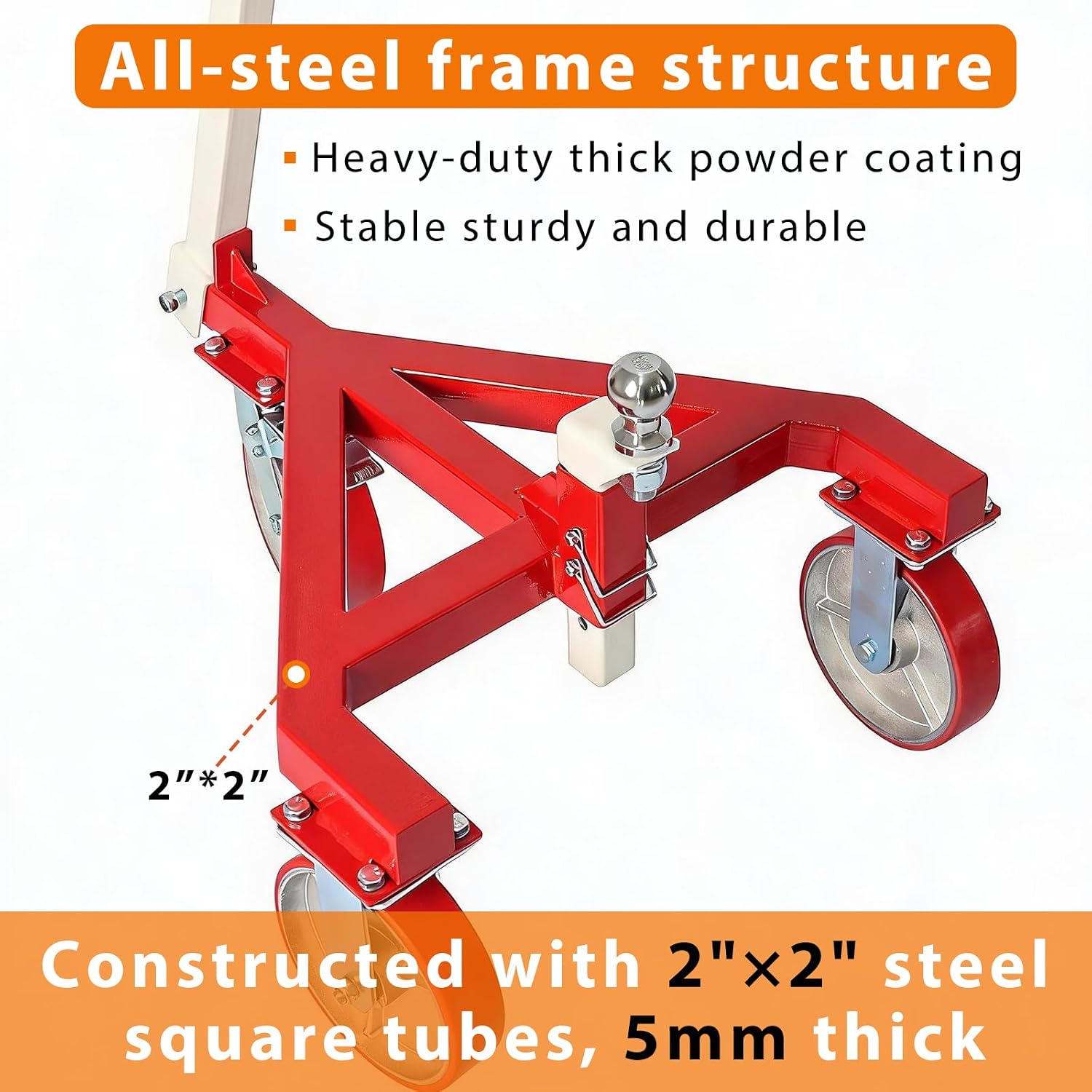 Yunphia Trailer Dolly, 3500 lbs Tongue Weight Heavy Duty Trailer Mover, Adjustable Height with 2’’ & 2-5/16’’ Ball, Manual Trailer Tug for RV Boat Camper Jet Ski.