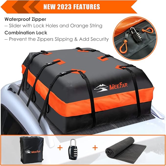 MeeFar Car Roof Bag XBEEK Rooftop top Cargo Carrier Bag 20 Cubic feet Waterproof - Image 2