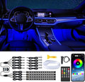 Interior Car Lights with Wireless APP & Remote Control, 9 in 1 RGB Car Ambient by QVEVDACAR