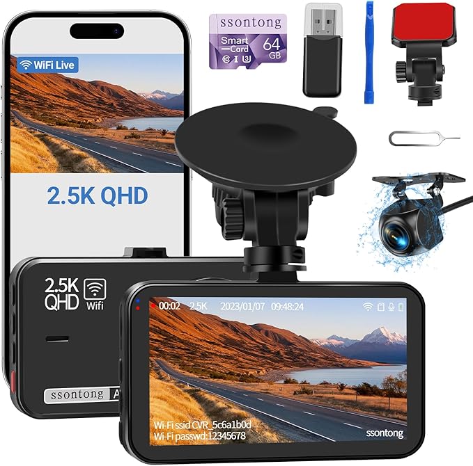 Dash Cam Front and Rear, Dash Camera by ssontong
