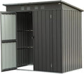 IKERY Compact Galvanized Steel Garden Shed 5' x 3' by IKERY