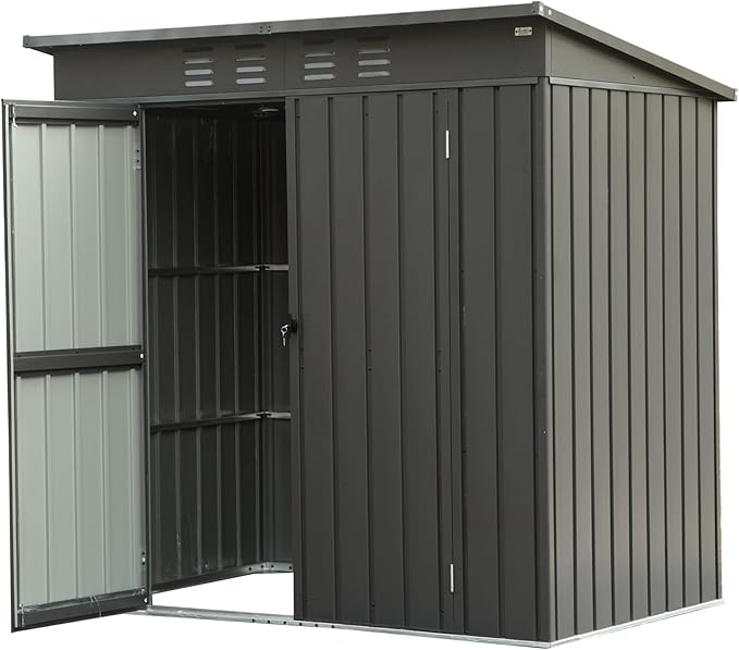 IKERY Compact Galvanized Steel Garden Shed 5' x 3' by IKERY