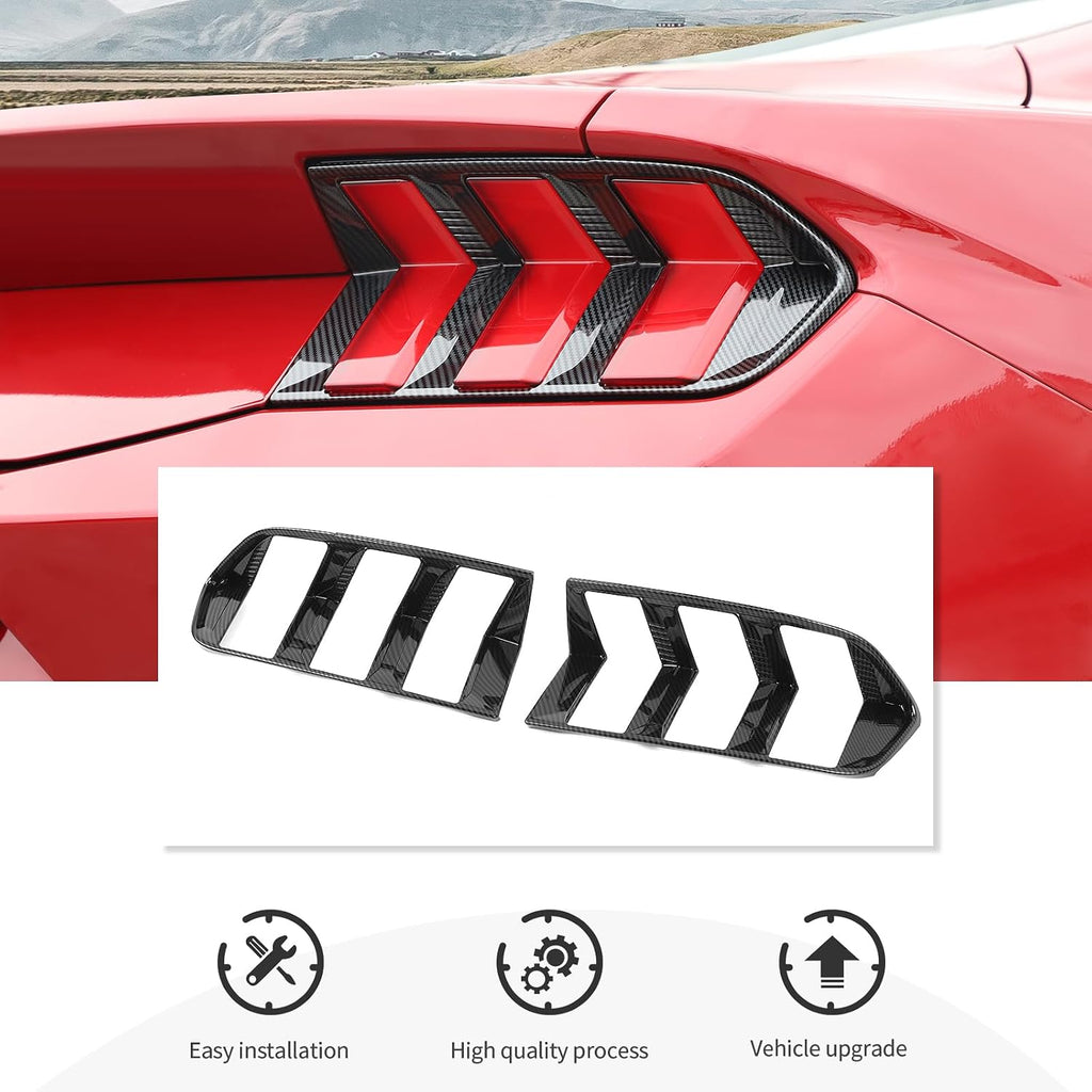 CheroCar Smoked Black Tail Light Cover Guard Trim Replacement TailLight Cover ABS Exterior Accessories for Ford Mustang 2024 2025 2026