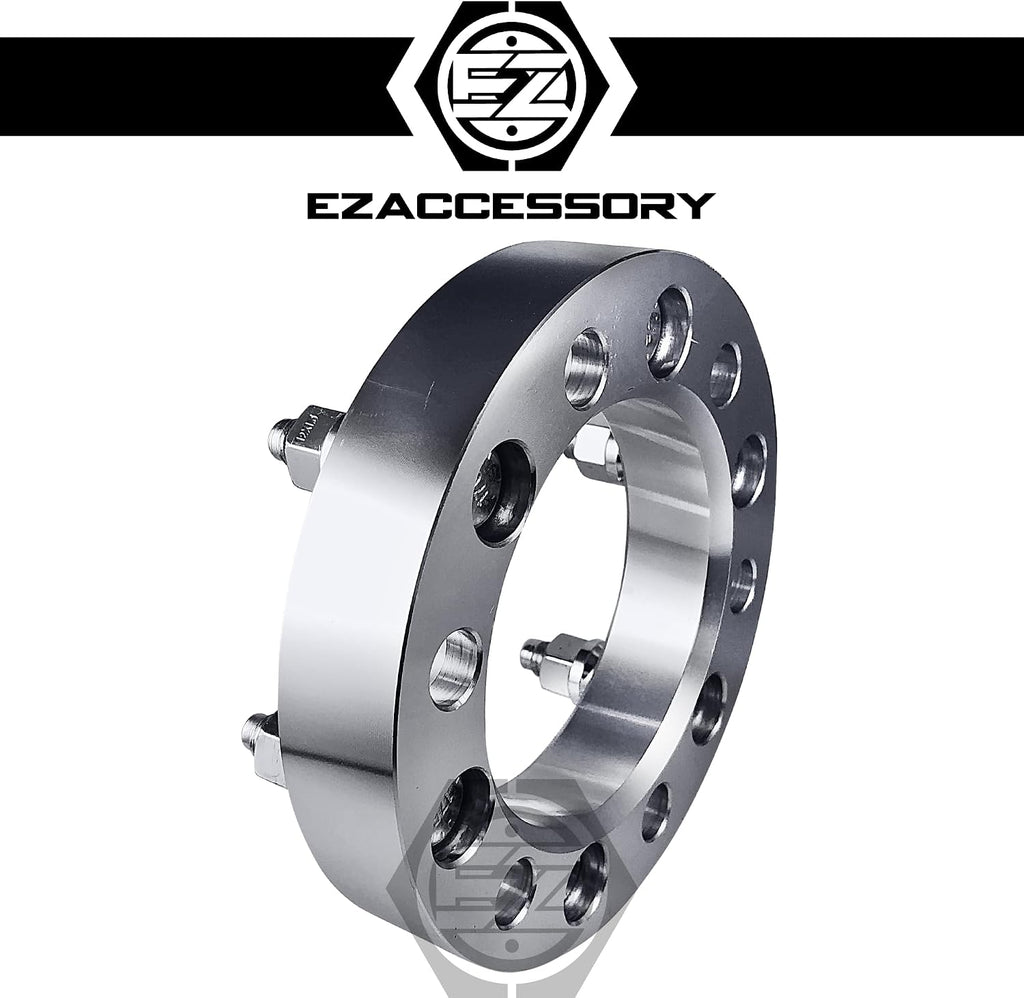ezaccessory 4 Wheel Adapters 6x5.5 to 6x120 | 1.25" Thick Fits Chevy 6 Lug Silverado Tahoe & Mount Wheels Colorado 15-22 + Hub Ring 108-78