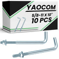 yaocom 10 pcs j bolt galvanized anchor bolts, main product view