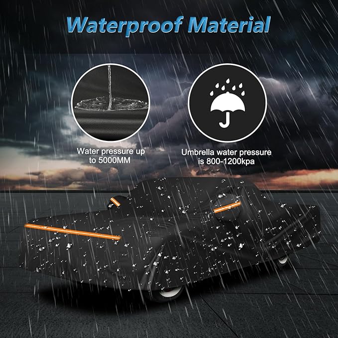 Car Cover for Ford Ranchero 1957-1959 1968-1979, Waterproof 210D Oxford Cloth - Image 5
