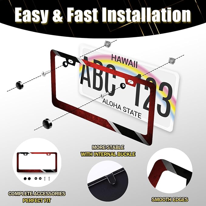 Trinidad and Tobago Flag License Plate Frame Flag License Plate Holder - Image 7