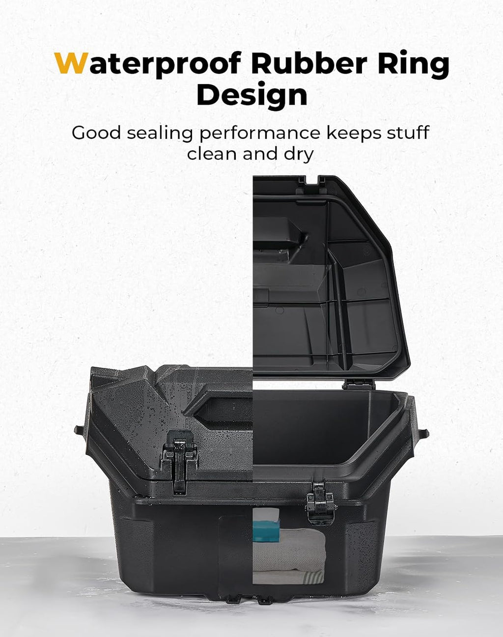 KEMIMOTO 2024/2025/2026 XP 1000 Rear Cargo Box 55QT Water-resistant | Compatible with 2024/2025/2026 Polaris RZR XP 1000/4 Two Lockable Latches Rear Bed Box Polypropylene Replace 2884525