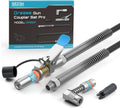 Seesii Grease Gun Accessory Kit Pro, 12000 PSI Quick-Release Coupler, 90 Degree Coupler Adapter, 39.4” Dual-Spring Long Flex Hose, Zerk Fitting Cleaning Tool, Compatible with All Grease Guns, GR05P