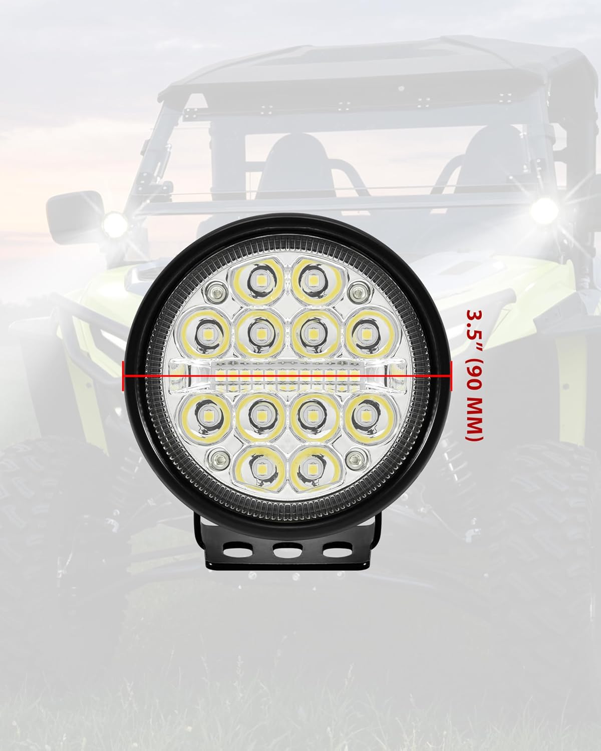 LED A-Pillar Pod Lights for Yamaha RMAX 1000, Front Auxiliary Lights with Aluminum Mounting Bracket & Wiring Harness for Yamaha Wolverine RMAX2 / RMAX4 1000 2021-2026 Accessories, 2PCS