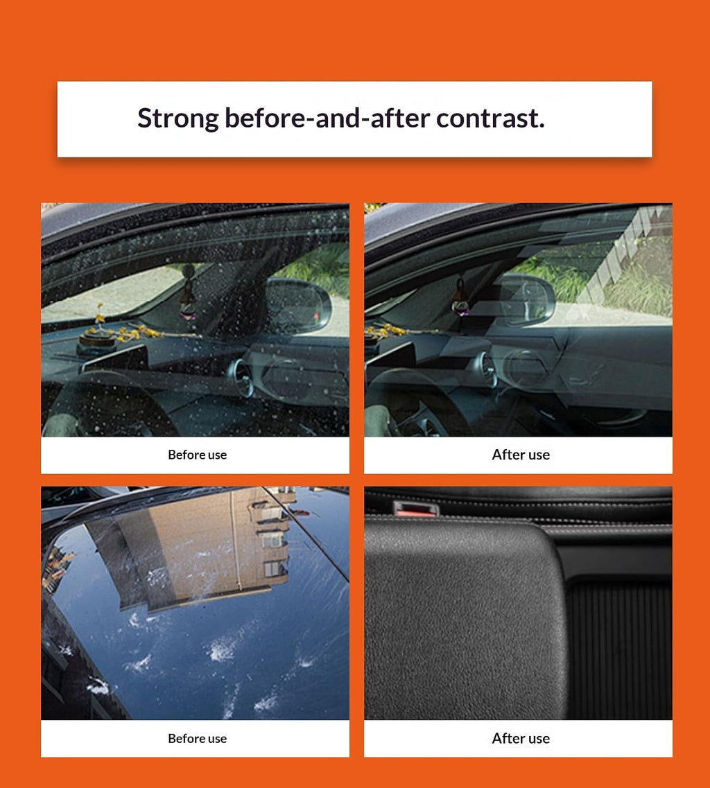 [Oil Film Remover for Car Windshields] Automotive q4 Glass Cleaner for Oil Residue & Road Grime, Streak-Free Formula Improves Visibility, Safe for Exterior Auto Glass (with car glass coating)