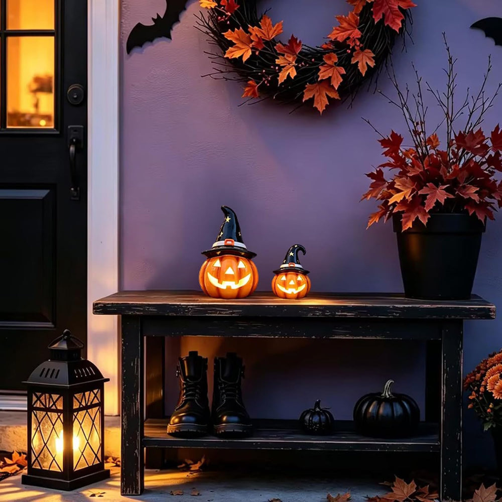 WDS WONDROUS Halloween Pumpkin Lights Decorations for Fall Home Table Decor